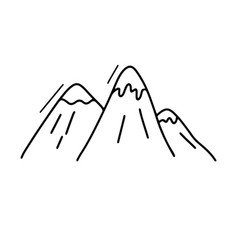 Cute Hand Drawn Mountains Monochrome Doodle