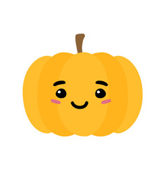 Hand Drawn Flat Pumpkin With Face