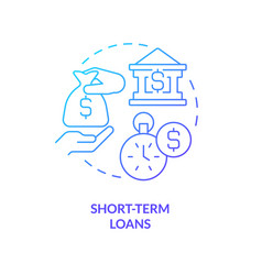 Short Term Loans Blue Gradient Concept Icon