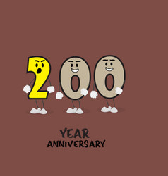 200 Number Cute Year Anniversary Celebration