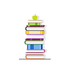 A Stack Of Books With An Apple