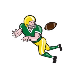 American Football Wide Receiver Catch Ball Cartoon