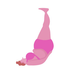 Big Plump Woman Doing Yoga A Girl