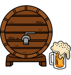 Beer Barrel Cartoon Colored Clipart