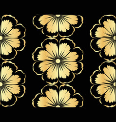 Black And Gold Floral Pattern Wallpaper