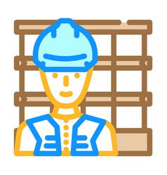 Engineer Construction Worker Color Icon