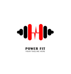 Letter H Strength Fitness Center Icon Logo