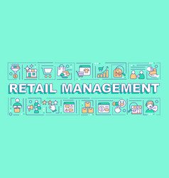 Retail Management Word Concepts Blue Banner