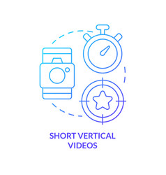 Short Vertical Videos Blue Gradient Concept Icon