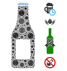 Beer Bottle Collage Covid19 Virus Elements