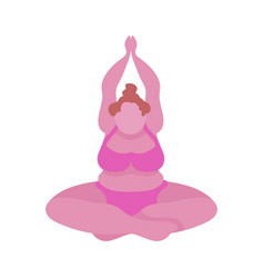 Big Plump Woman Doing Yoga A Girl