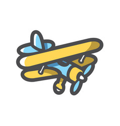 Biplane Old Plane Icon Cartoon