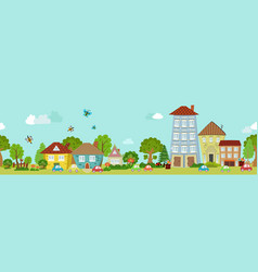 Fancy Seamless Cityscape With Whimsical Houses