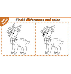 Game Find Differences And Color Christmas Deer