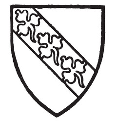 Hervey Bore Gules A Bend Silver With Three