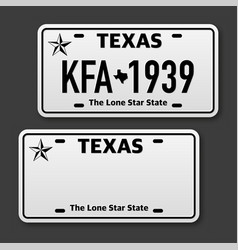 Retro Car Plate For Banner Design Texas State