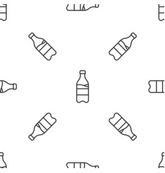 Grey Line Sport Bottle With Water Icon Isolated