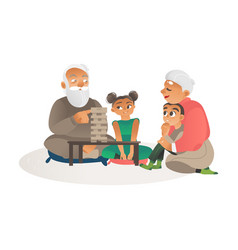 Grandparents Playing Games With Grandchildren Flat