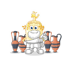 Mayonnaise With Greek Clothing Cartoon Mascot