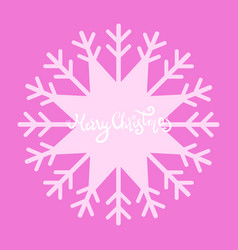 Merry Christmas Card Banner Design Snowflake Pink