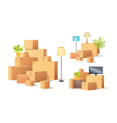 Moving In Or Out Carton Boxes And Furniture