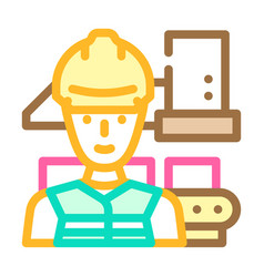 Industrial Engineer Worker Color Icon