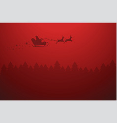 Reindeer Silhouette On Sleigh Christmas Background