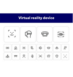 Virtual Reality Device Line Icon Set