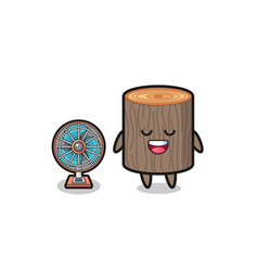 Cute Tree Stump Is Standing In Front Of The Fan