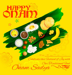 Onam Sadya Feast On Banana Leaf