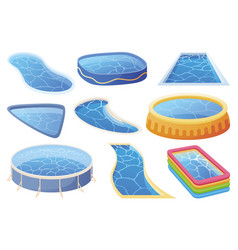 Swimming Pool Set Isometric Home Icons