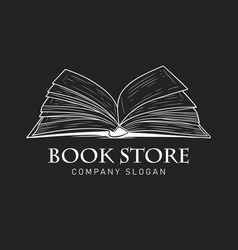 Black And White Open Book Logo On Background