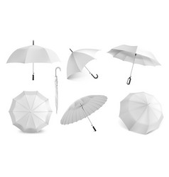 Realistic White Umbrella Parasol Mockup For