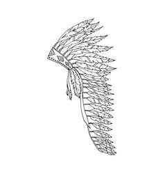 Warbonnet Feather Hat Coloring Page Fashion