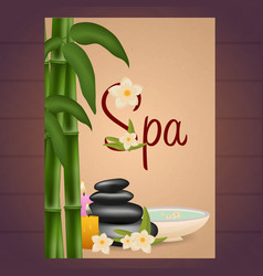 Spa Salon Poster With Stones Thai Massage Wood