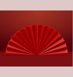 3d Red Oriental Paper Fold Fan