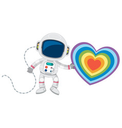 Astronaut With Colourful Rainbow Heart