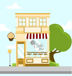 Cake Shop Store Front Building Background