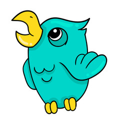 Parrot Is Looking Up Doodle Icon Image Kawaii