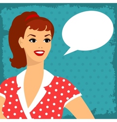 Collection of portraits beautiful pin up girls Vector Image