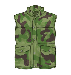 Cartoon Camouflage Down Vest