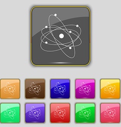 Physics Atom Big Bang Icon Sign Set With Eleven