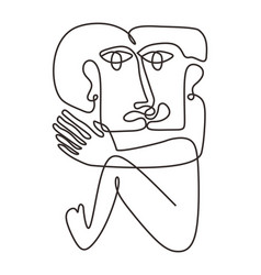 Picasso One Line Drawing Style Abstract Face