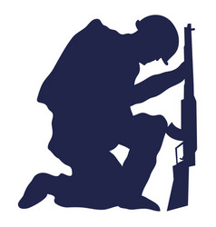 Soldier Kneeling Silhouette