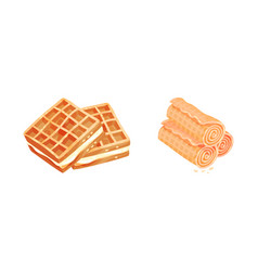 Waffle As Sweet Dish From Leavened Batter Or Dough