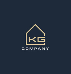 Initial Letter Kg Real Estate Logo With Simple