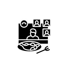 Online Dinner Party Glyph Icon