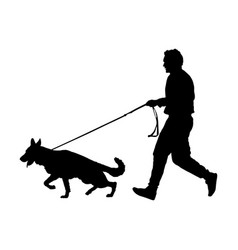 Owner Keeps German Shepherd Dog Silhouette