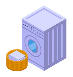 Wash Machine Icon Isometric Laundry Washer