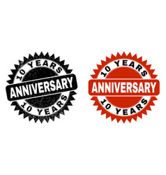 10 Years Anniversary Black Rosette Stamp Seal